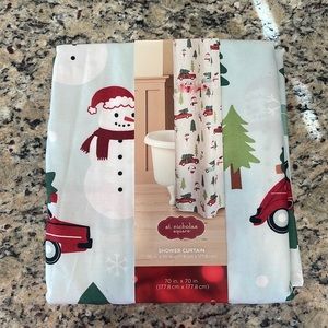 Christmas shower curtain St Nicholas square